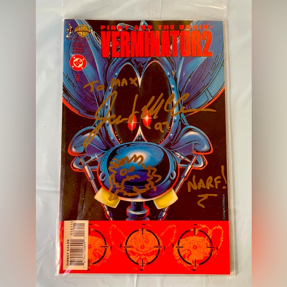 Pinky and the Brain: Verminator2 Comic Book Signed, Certificate of Authenticity